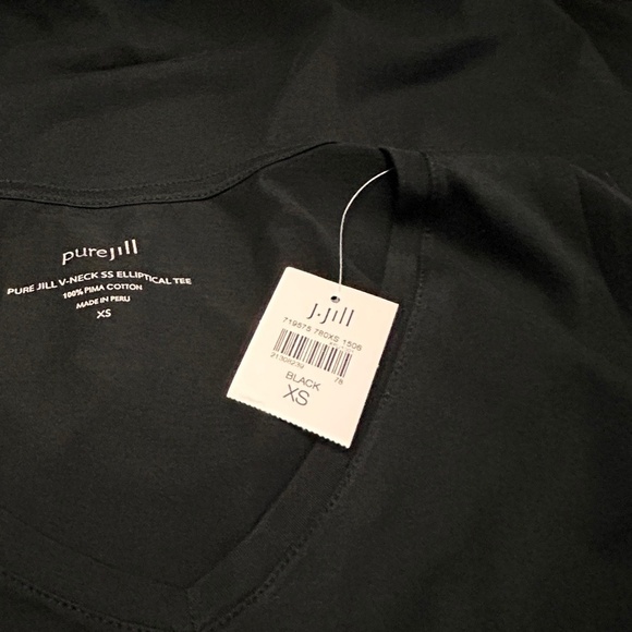 J. Jill Elliptical Tee Tank T Shirt Pima Cotton Short Sleeve V-Neck Relaxed Fit - Picture 10 of 14